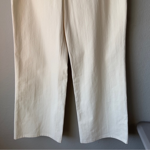 Jenni Kayne 4 High Rise Wide Leg Jeans In Natural NWT Neutral Minimalist Crop - Picture 3 of 12